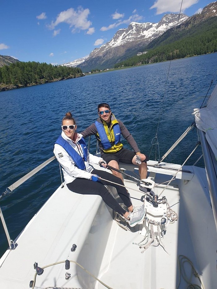 Der Anfang von allem ;) Vorbereitung auf dem Silsersee für die Segelscheinprüfung auf Binnengewässer :) Juni 2021